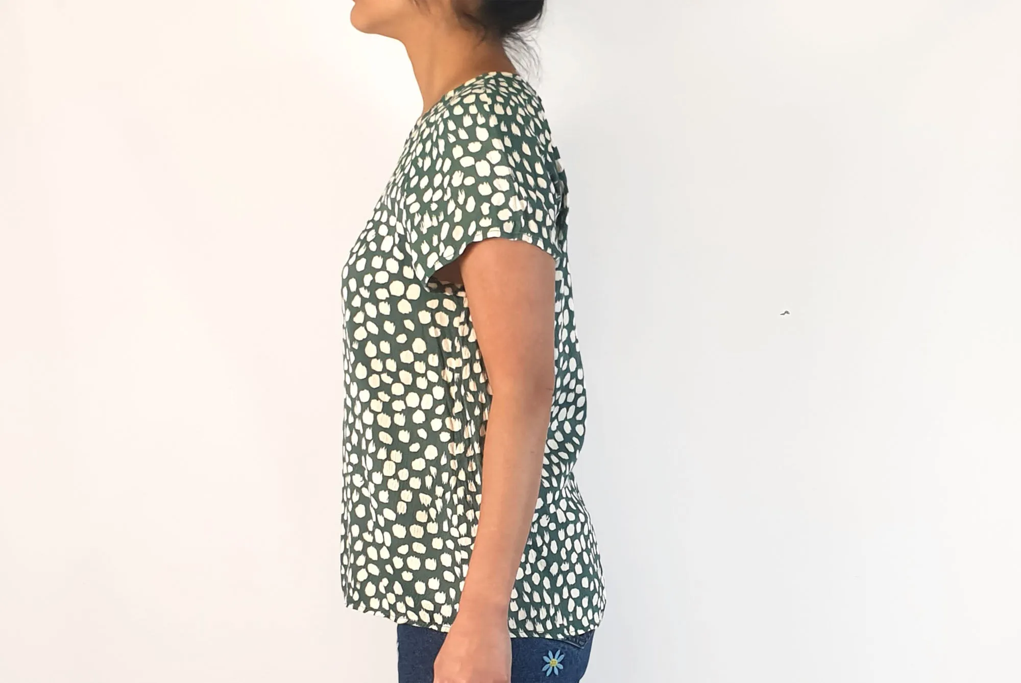 Cable Melbourne green print top size S