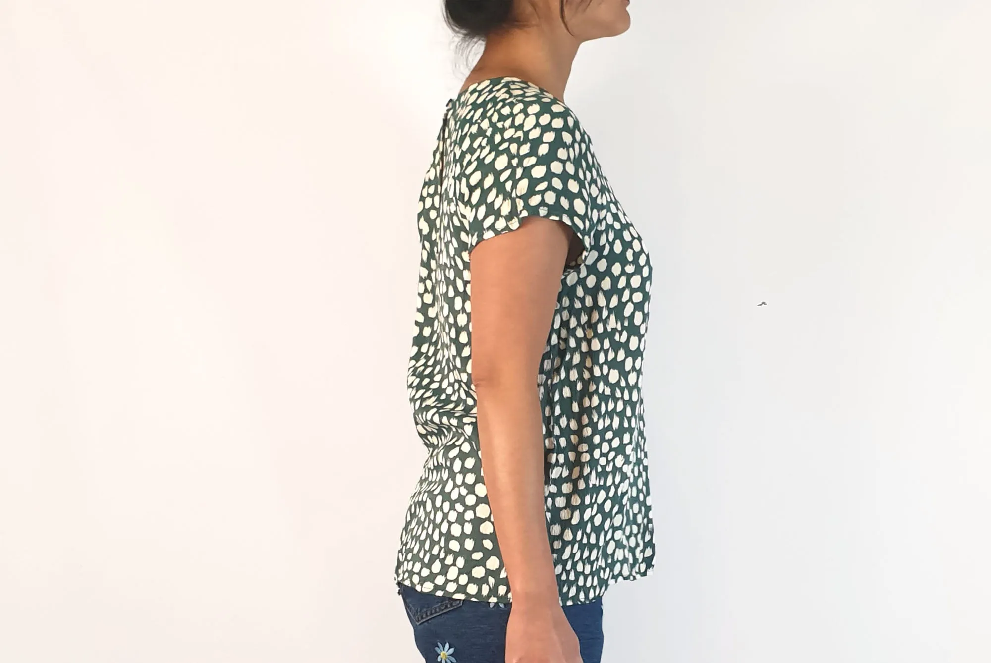 Cable Melbourne green print top size S