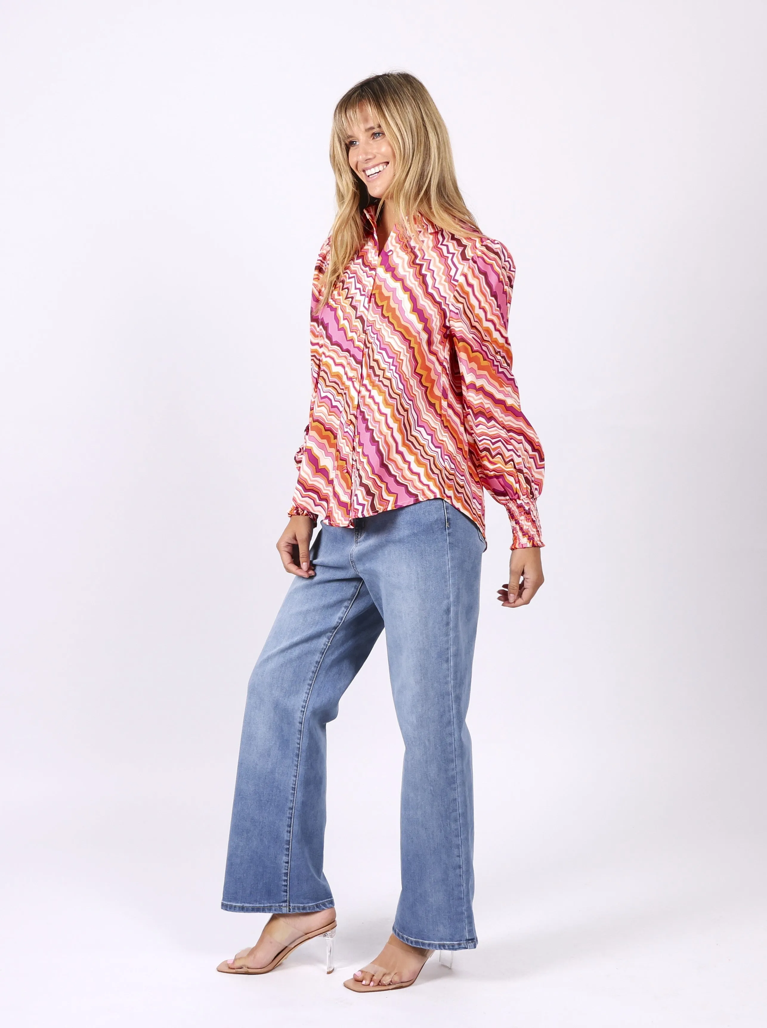 Camila Shirt - Wavy Print