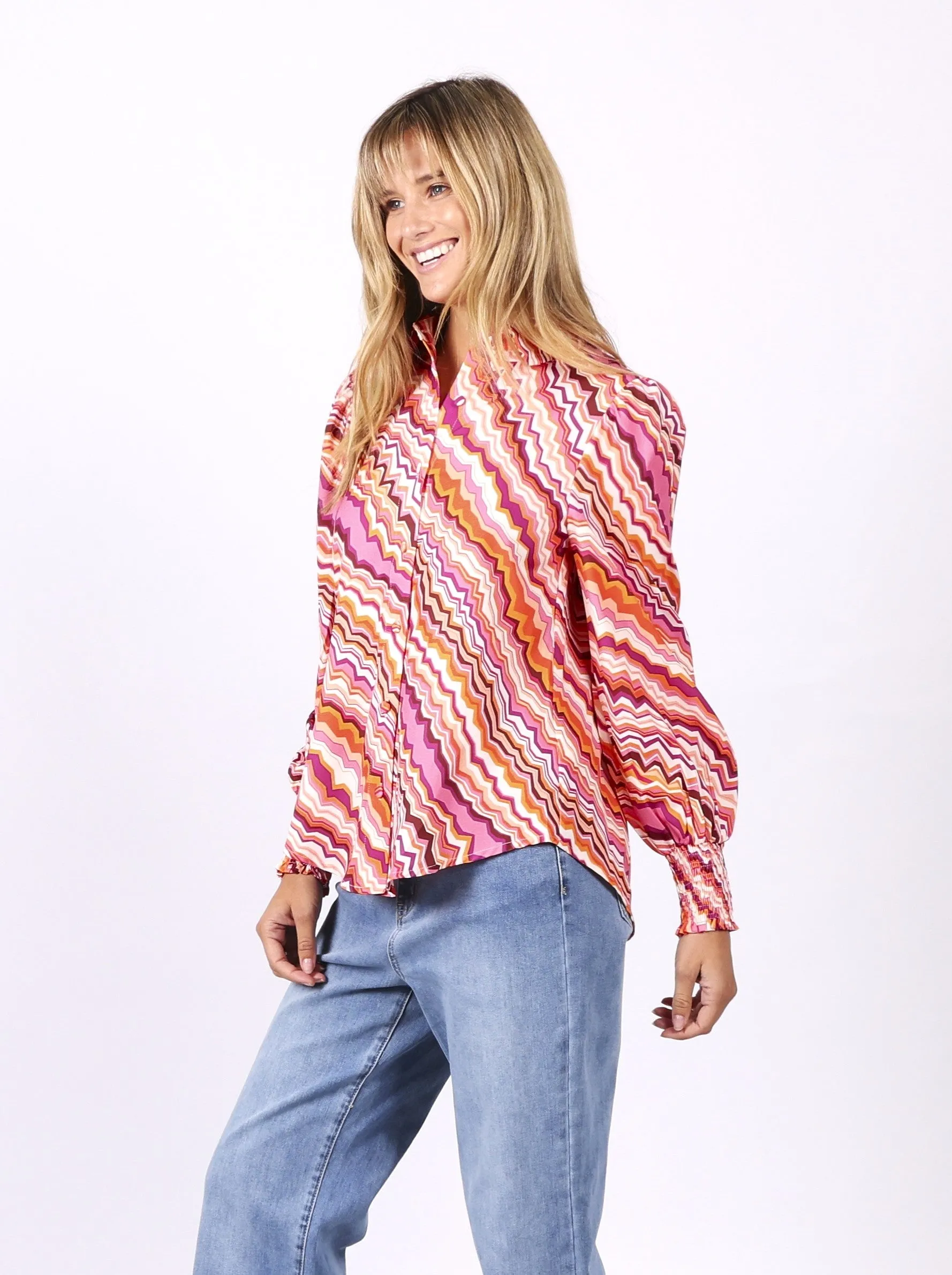 Camila Shirt - Wavy Print