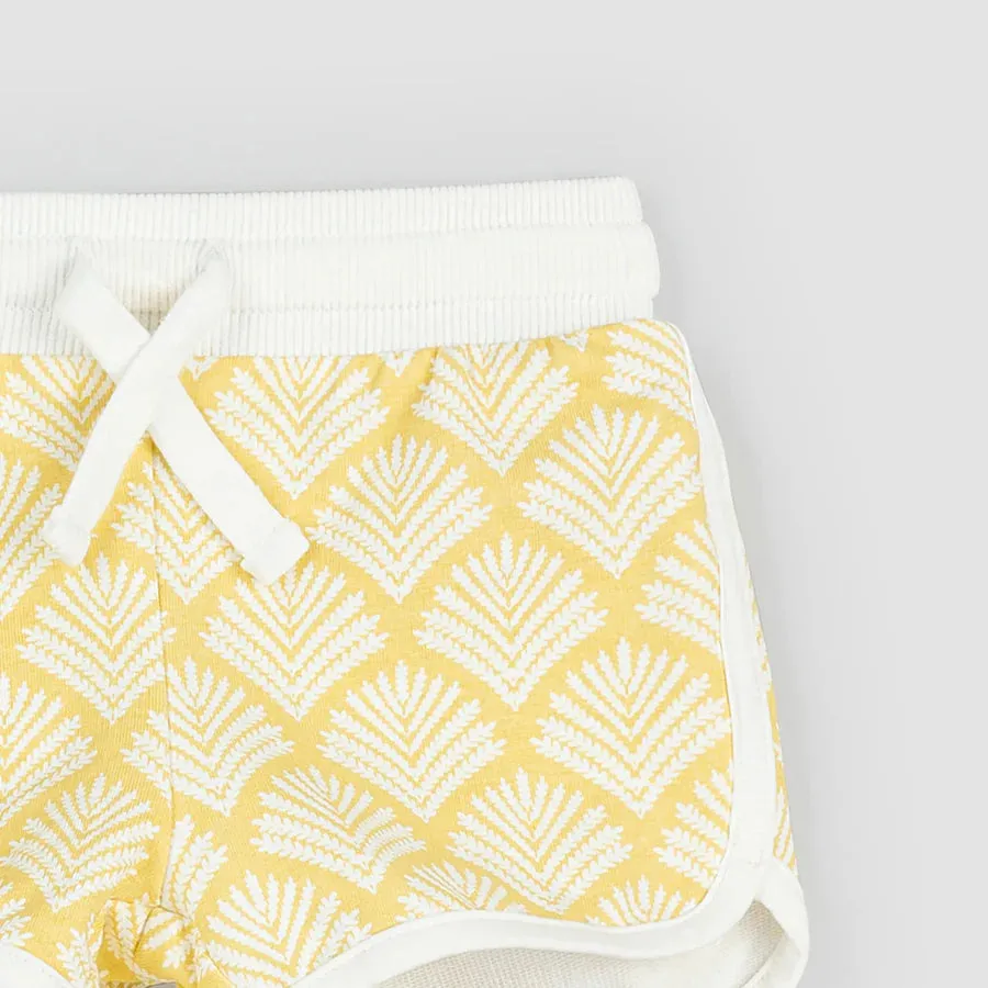 Canary Beachcomber Print Girls' Terry Shorts