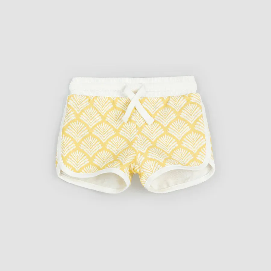 Canary Beachcomber Print Girls' Terry Shorts