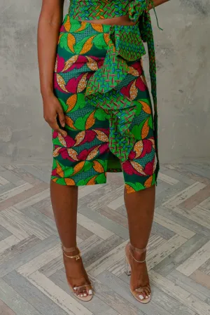 Candice African print high waisted skirt