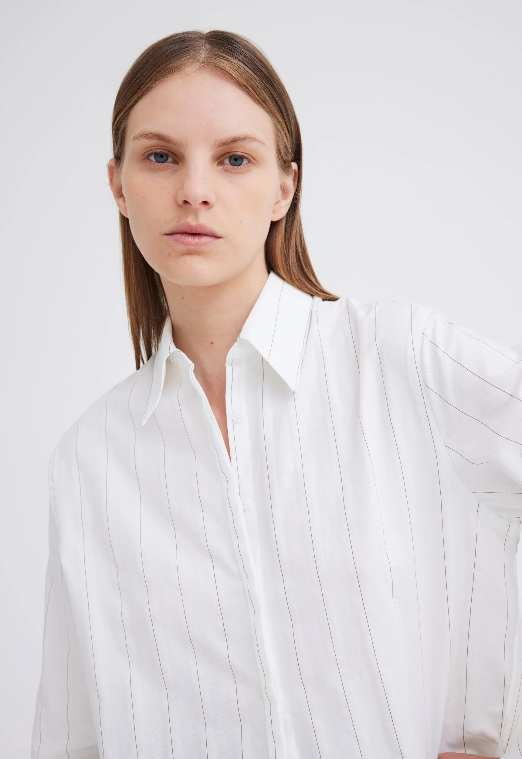 Cart Cotton Shirt - Chocolate Brown Stripe
