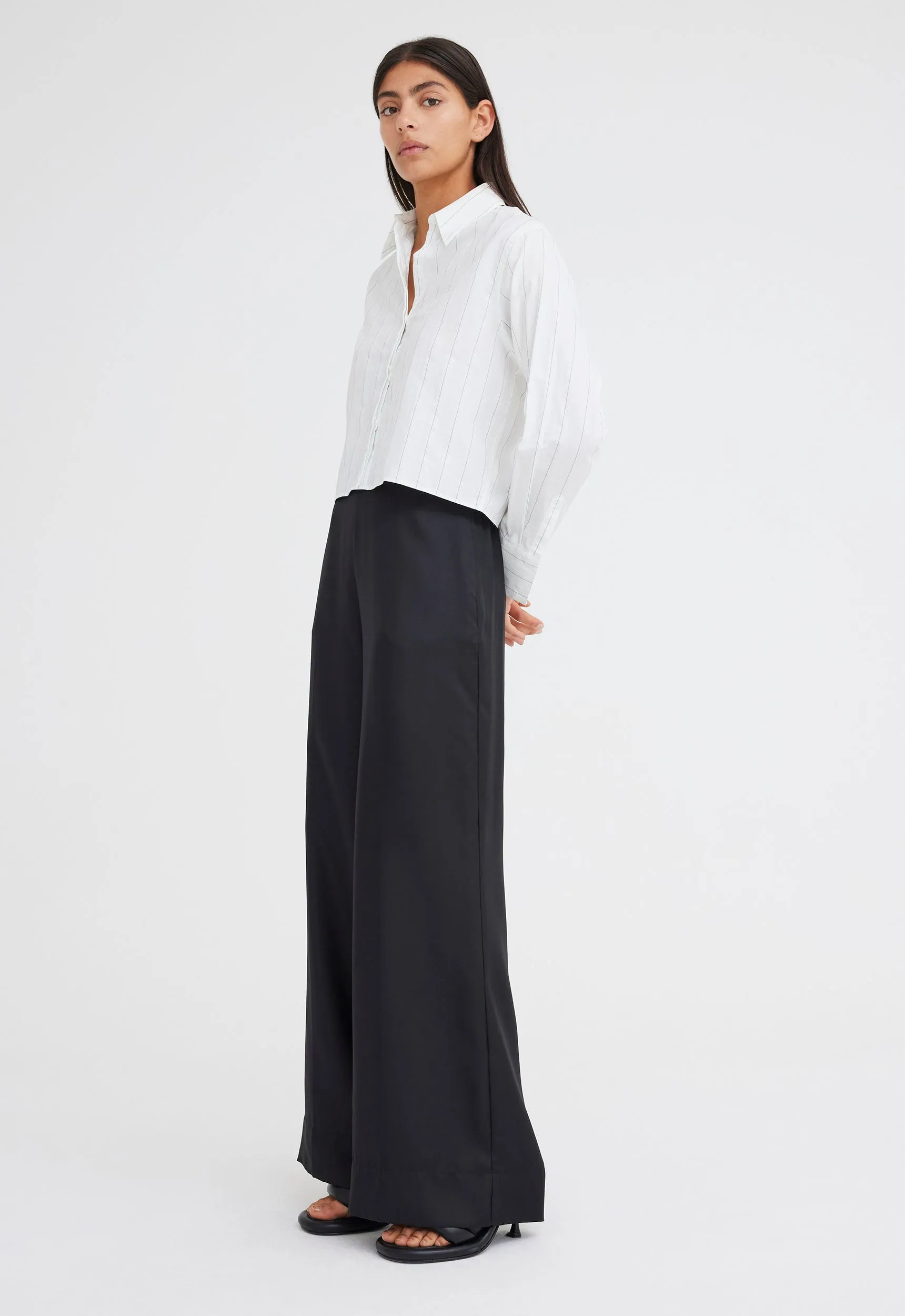 Cart Cotton Shirt - White/Navy Stripe