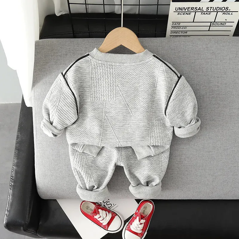 Cartoon O-Neck Pullover Hoodie & Pants Set