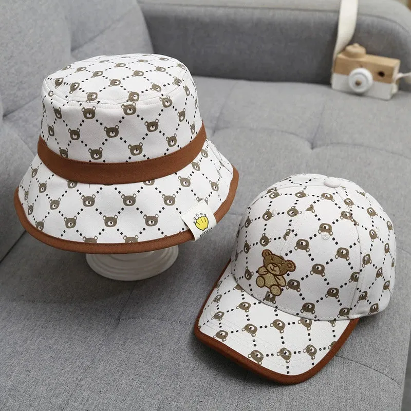 Casquette fashion 2025 / Fashion Bear Baby Hat Cotton Cartoon Kids Baseball Cap Infant Toddler Adjustable Snapback Hat бейсболка детская,кепка детская