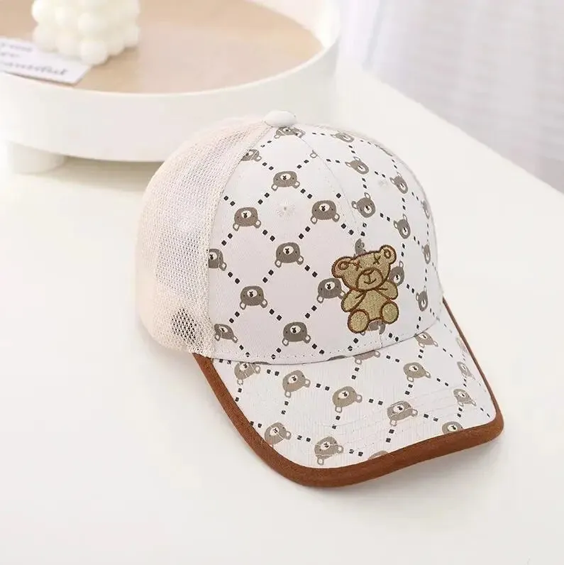 Casquette fashion 2025 / Fashion Bear Baby Hat Cotton Cartoon Kids Baseball Cap Infant Toddler Adjustable Snapback Hat бейсболка детская,кепка детская