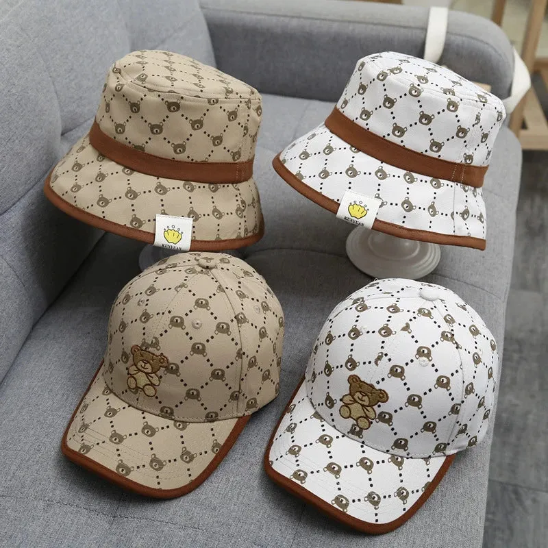 Casquette fashion 2025 / Fashion Bear Baby Hat Cotton Cartoon Kids Baseball Cap Infant Toddler Adjustable Snapback Hat бейсболка детская,кепка детская