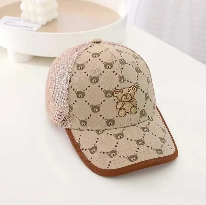 Casquette fashion 2025 / Fashion Bear Baby Hat Cotton Cartoon Kids Baseball Cap Infant Toddler Adjustable Snapback Hat бейсболка детская,кепка детская
