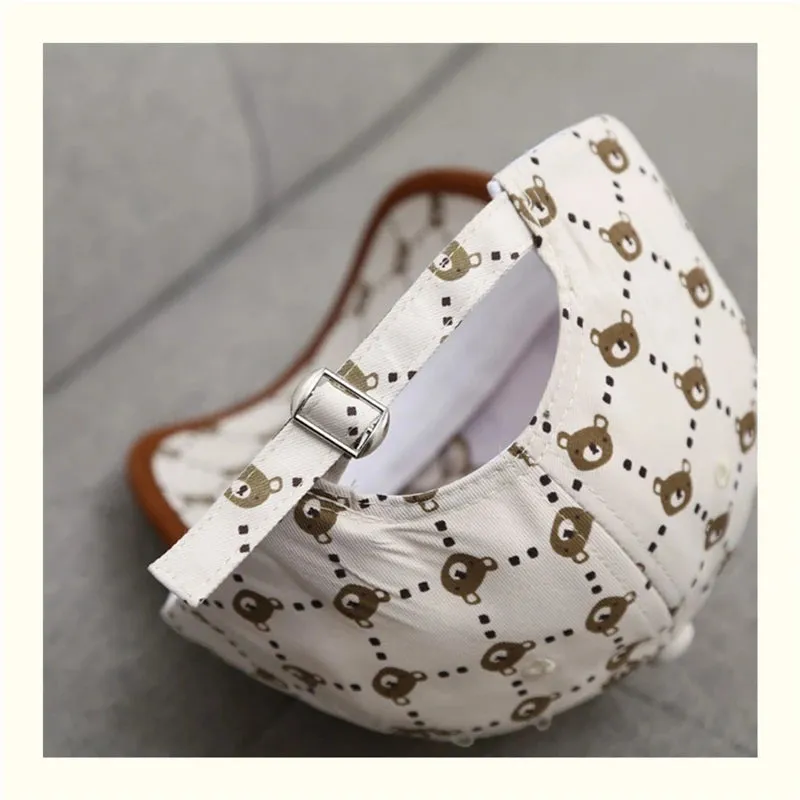 Casquette fashion 2025 / Fashion Bear Baby Hat Cotton Cartoon Kids Baseball Cap Infant Toddler Adjustable Snapback Hat бейсболка детская,кепка детская