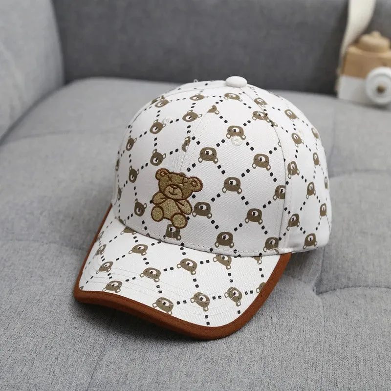 Casquette fashion 2025 / Fashion Bear Baby Hat Cotton Cartoon Kids Baseball Cap Infant Toddler Adjustable Snapback Hat бейсболка детская,кепка детская
