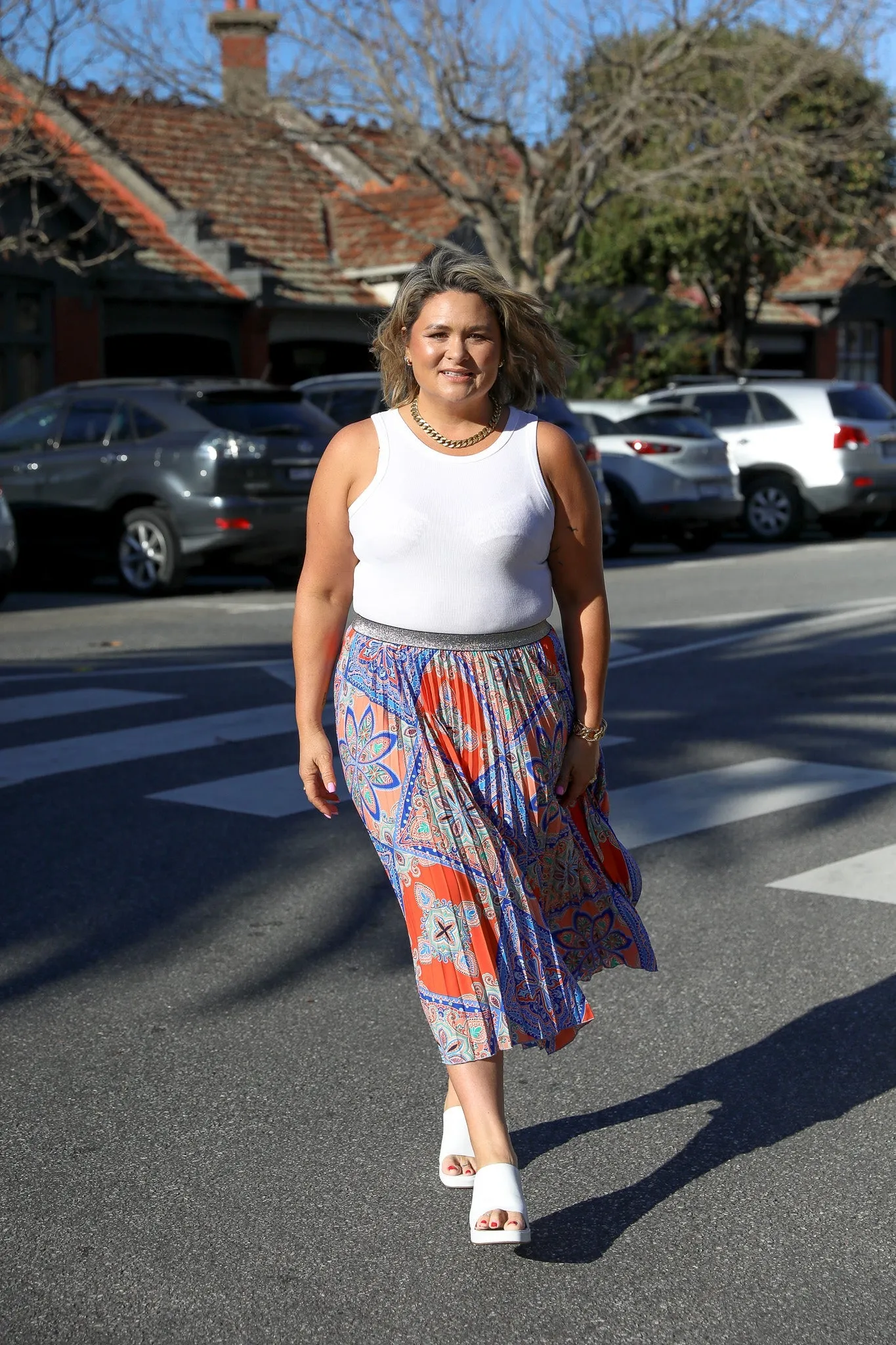 Celine Skirt - Orange Print