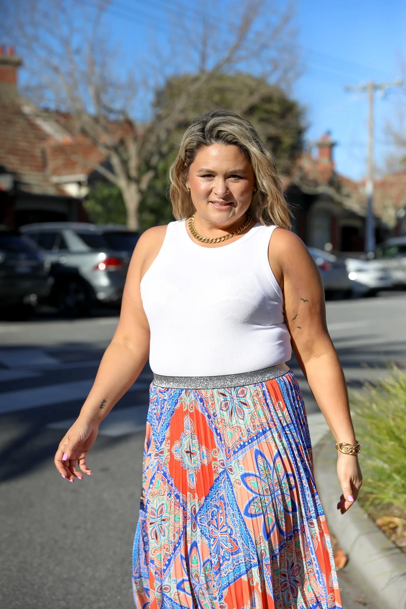 Celine Skirt - Orange Print