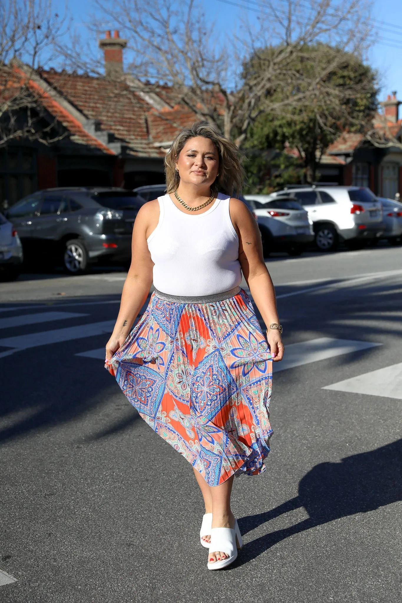 Celine Skirt - Orange Print