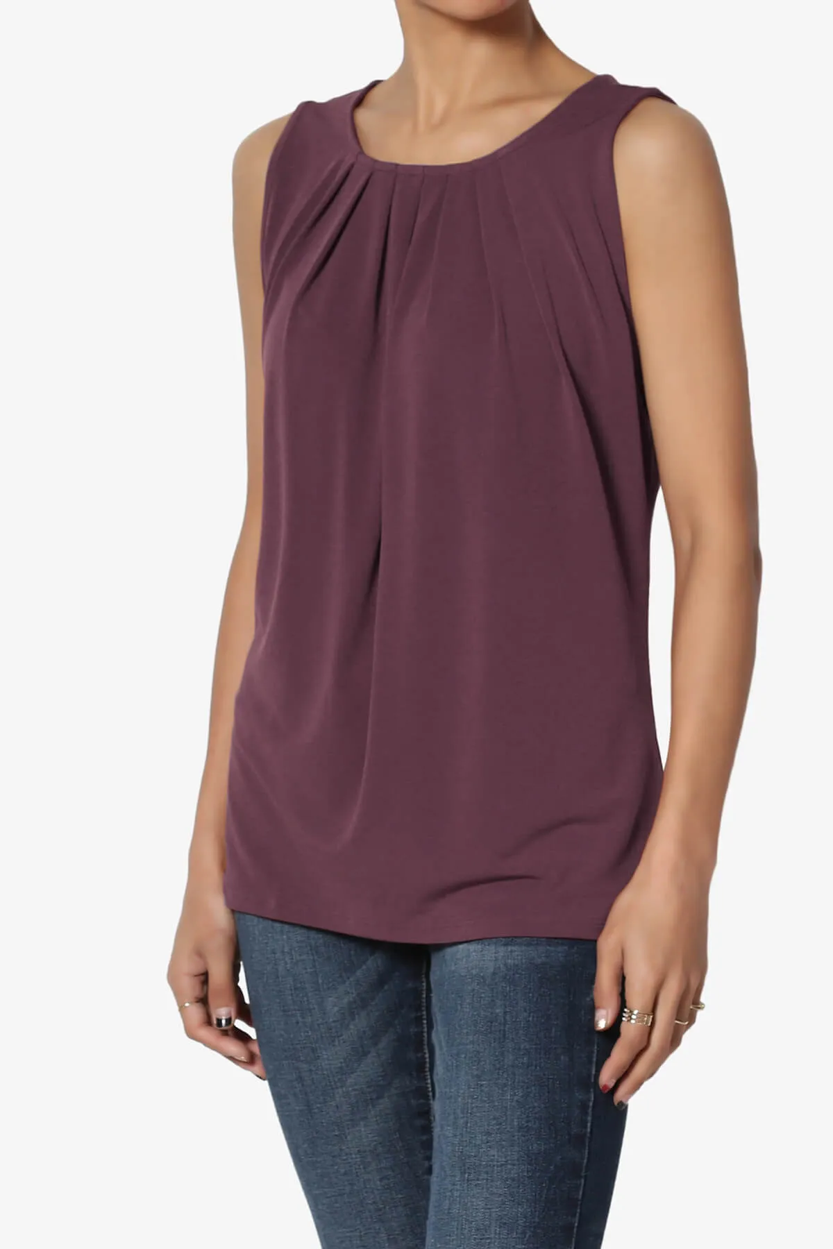 Chaffee Pleat Neck Tank Top