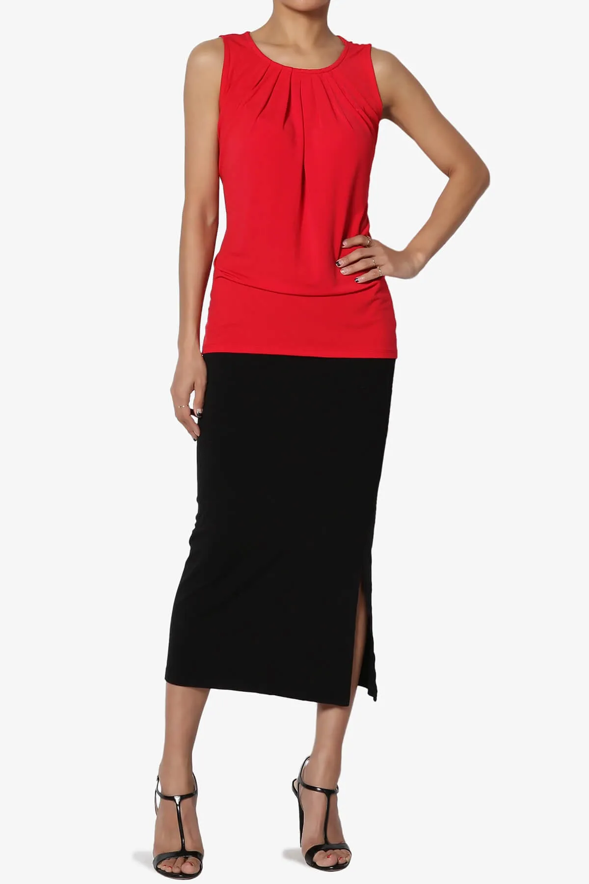 Chaffee Pleat Neck Tank Top