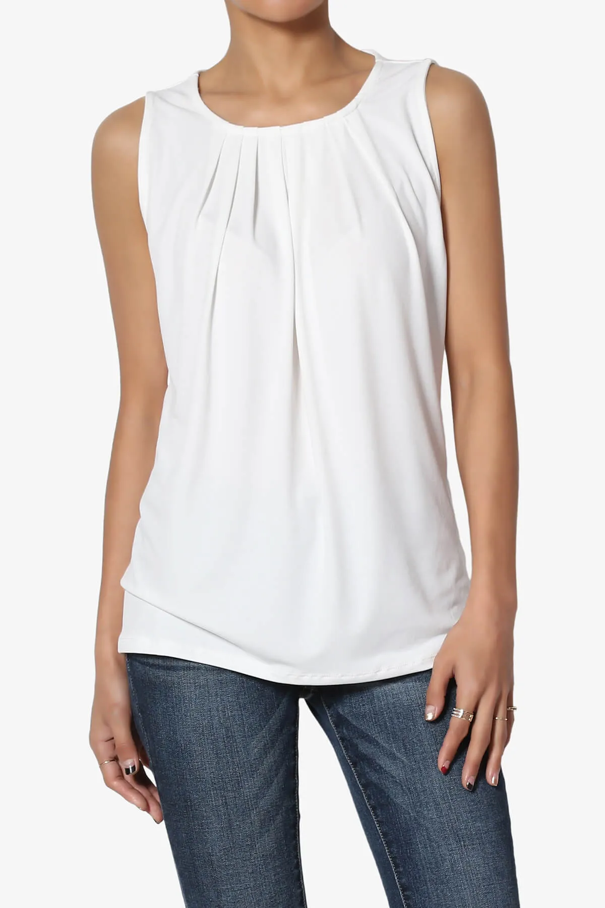 Chaffee Pleat Neck Tank Top