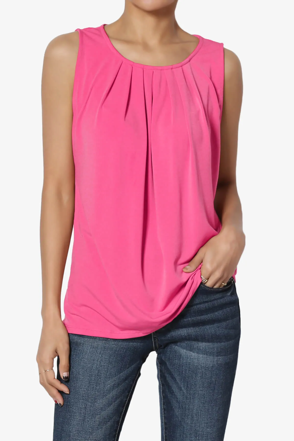 Chaffee Pleat Neck Tank Top