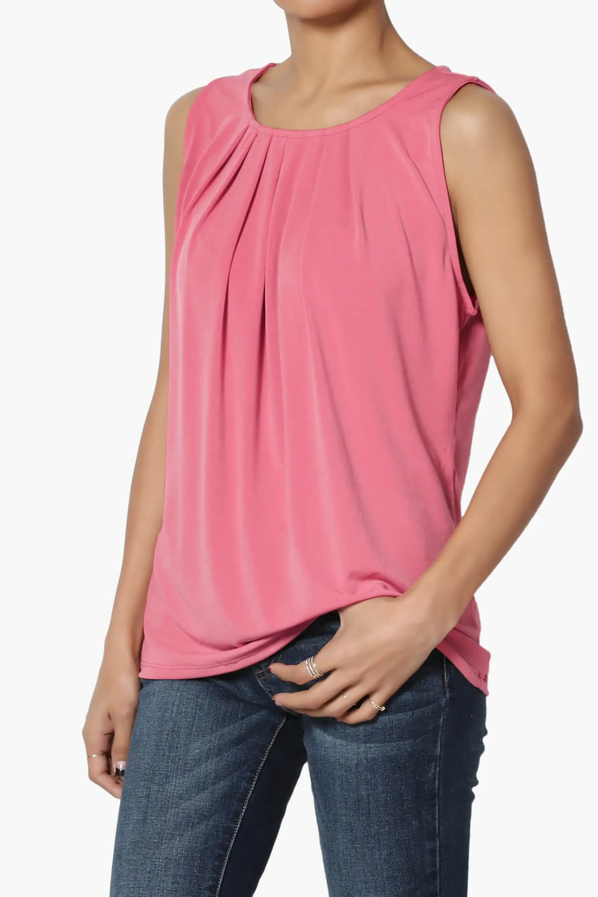 Chaffee Pleat Neck Tank Top