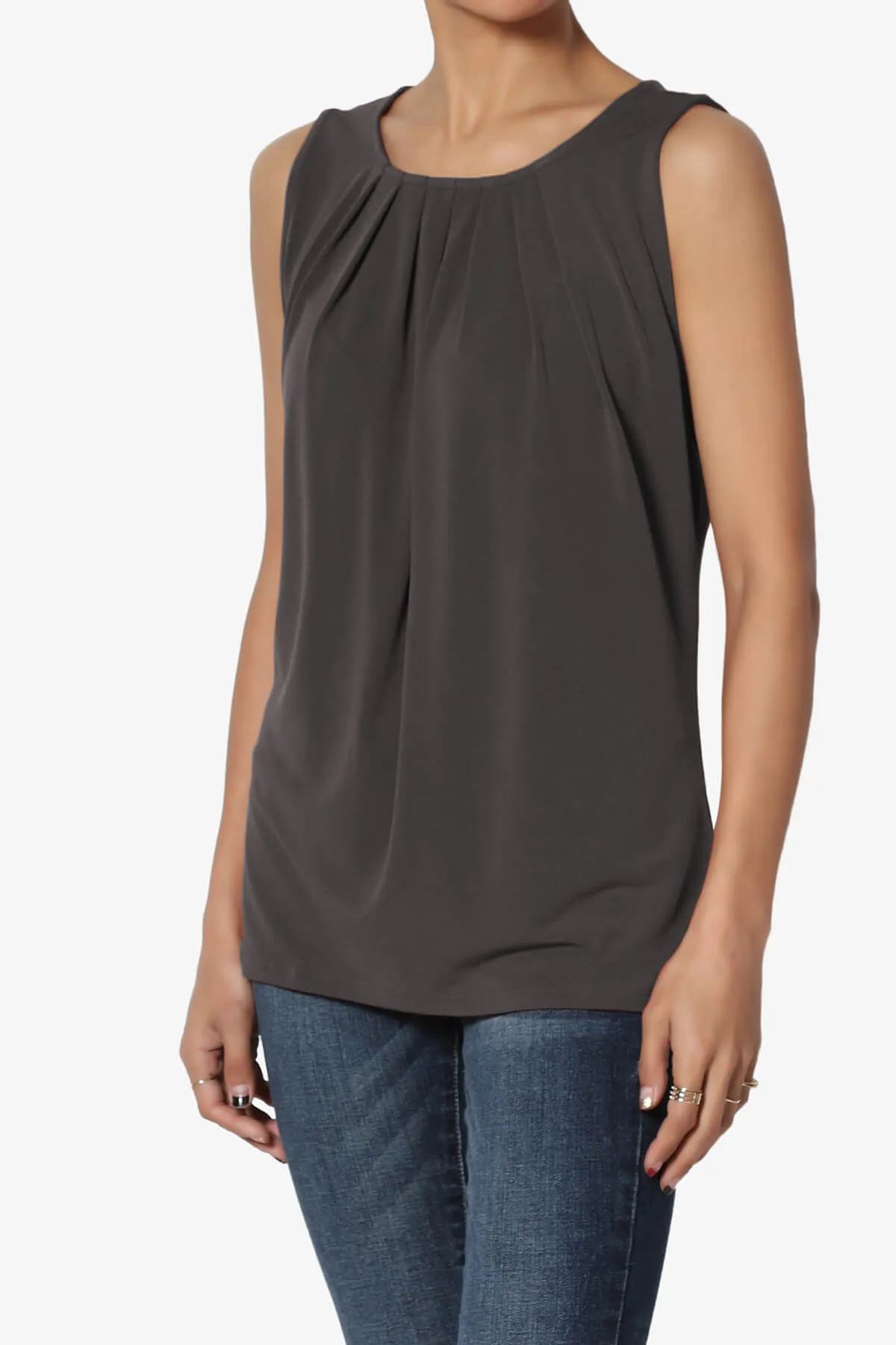 Chaffee Pleat Neck Tank Top