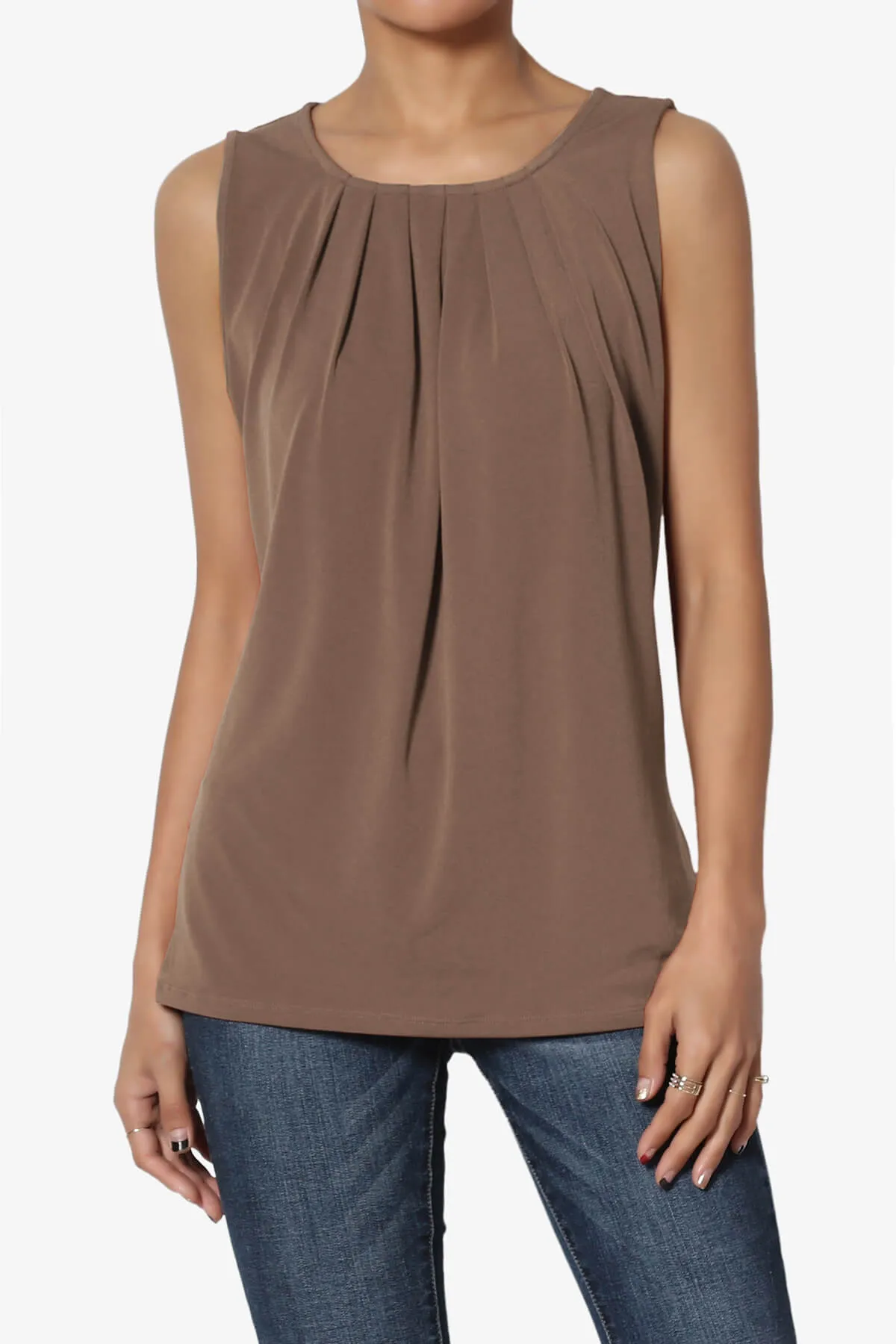 Chaffee Pleat Neck Tank Top