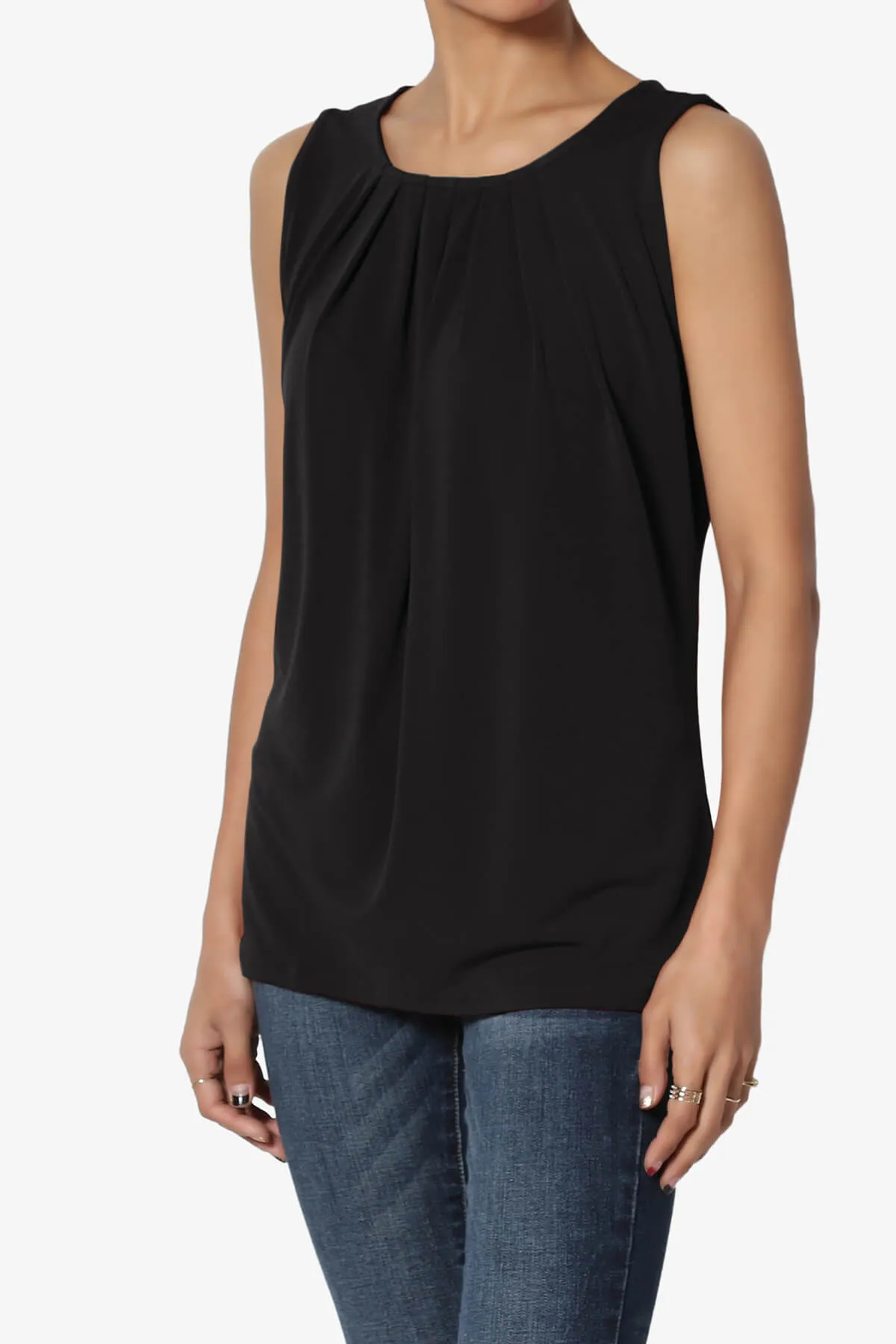 Chaffee Pleat Neck Tank Top