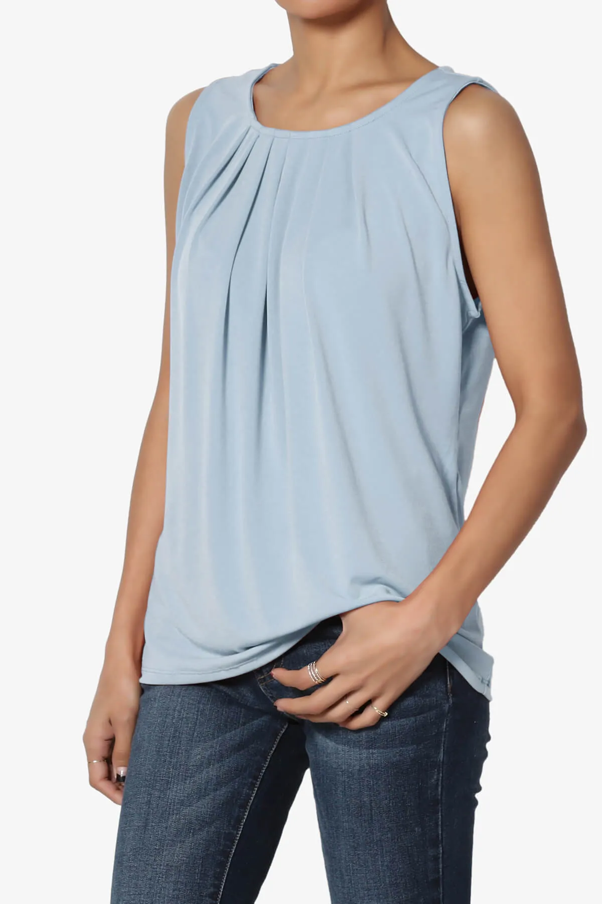 Chaffee Pleat Neck Tank Top