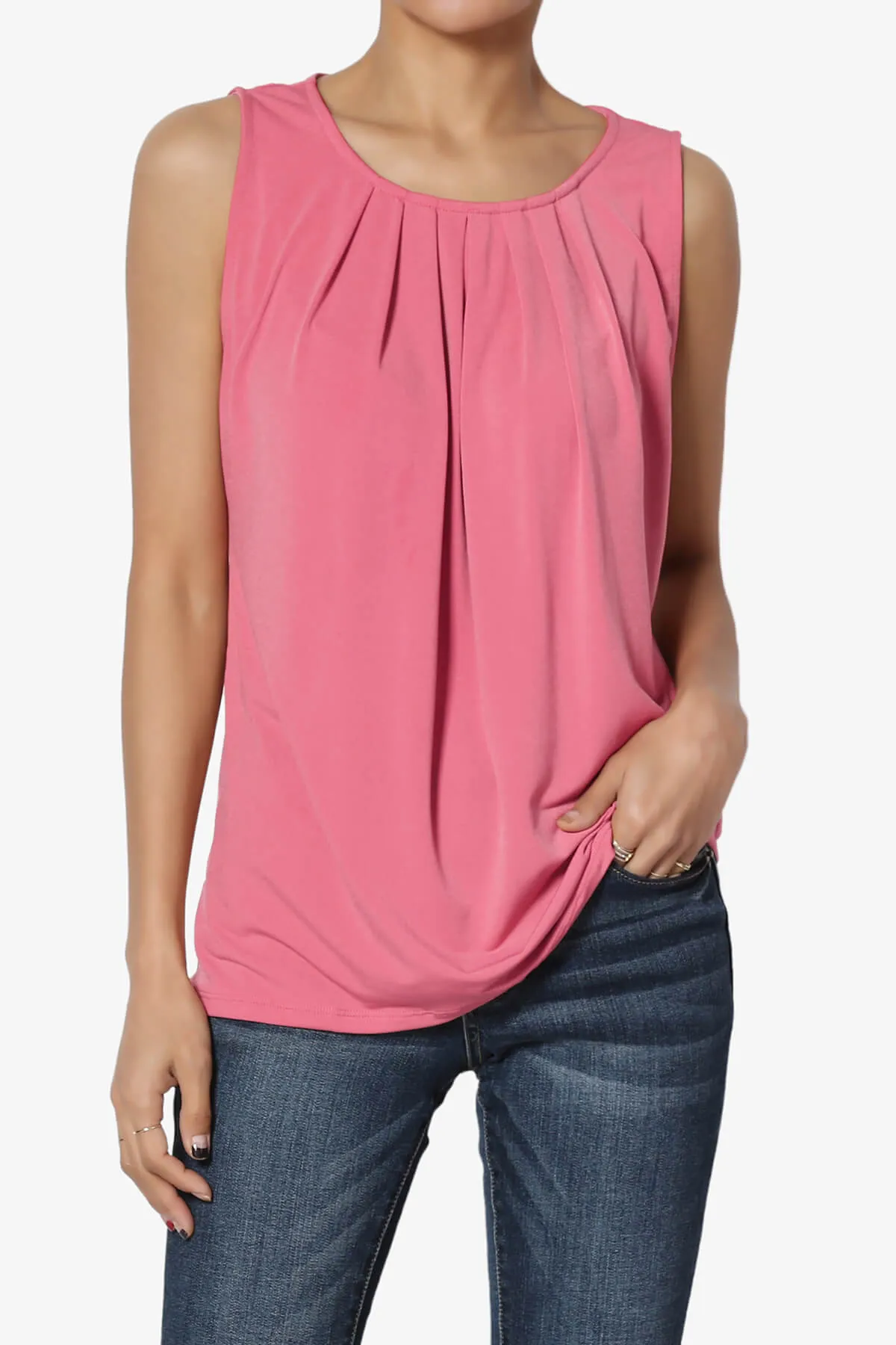 Chaffee Pleat Neck Tank Top