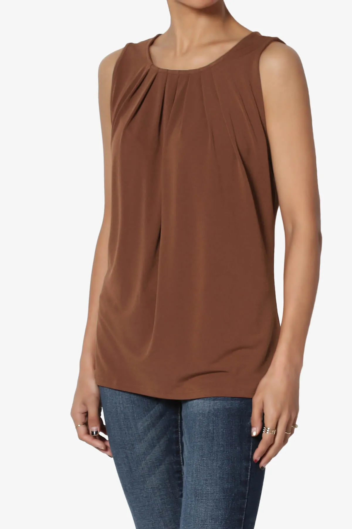 Chaffee Pleat Neck Tank Top