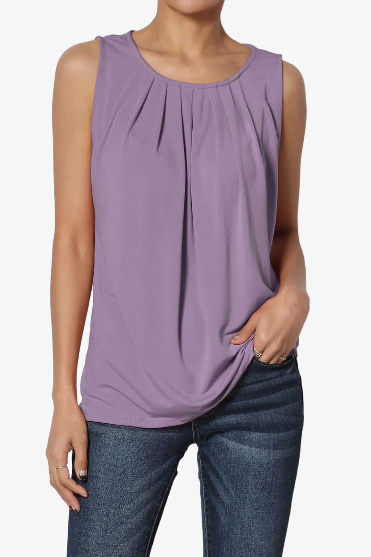Chaffee Pleat Neck Tank Top