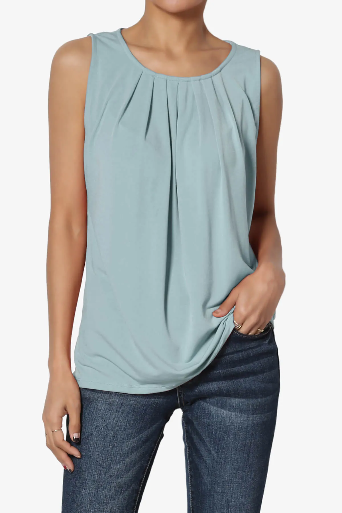 Chaffee Pleat Neck Tank Top