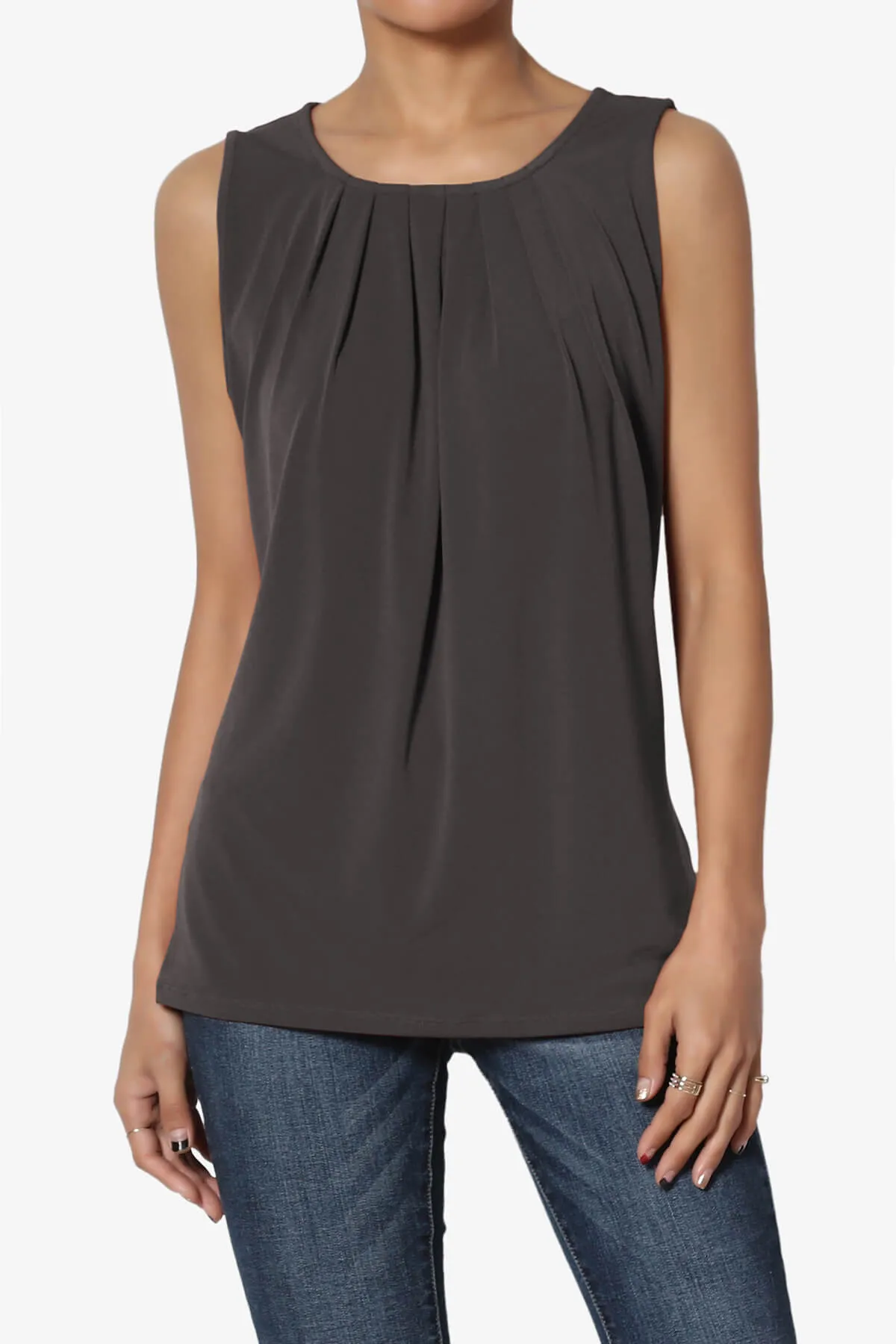 Chaffee Pleat Neck Tank Top