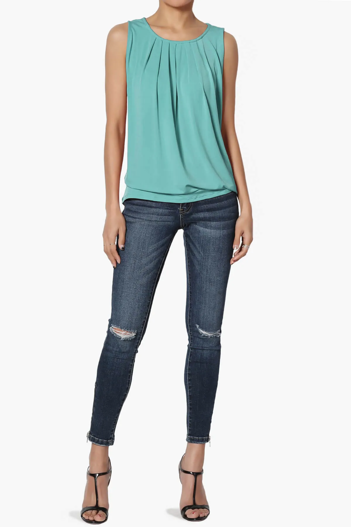Chaffee Pleat Neck Tank Top