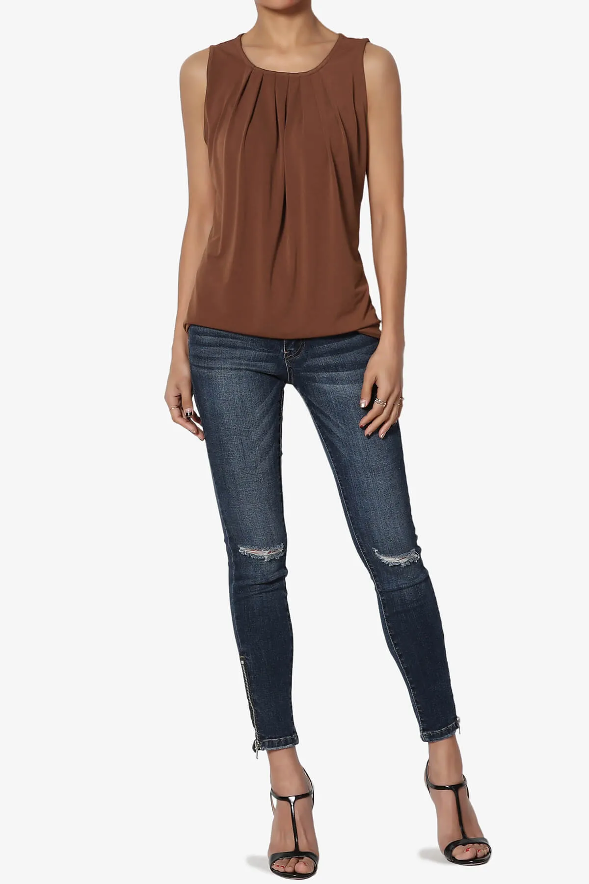 Chaffee Pleat Neck Tank Top