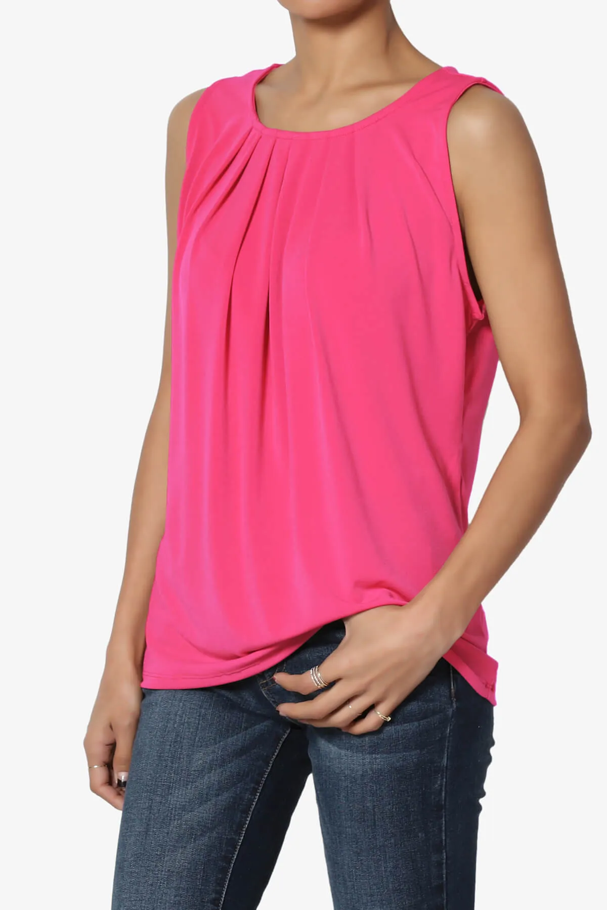Chaffee Pleat Neck Tank Top