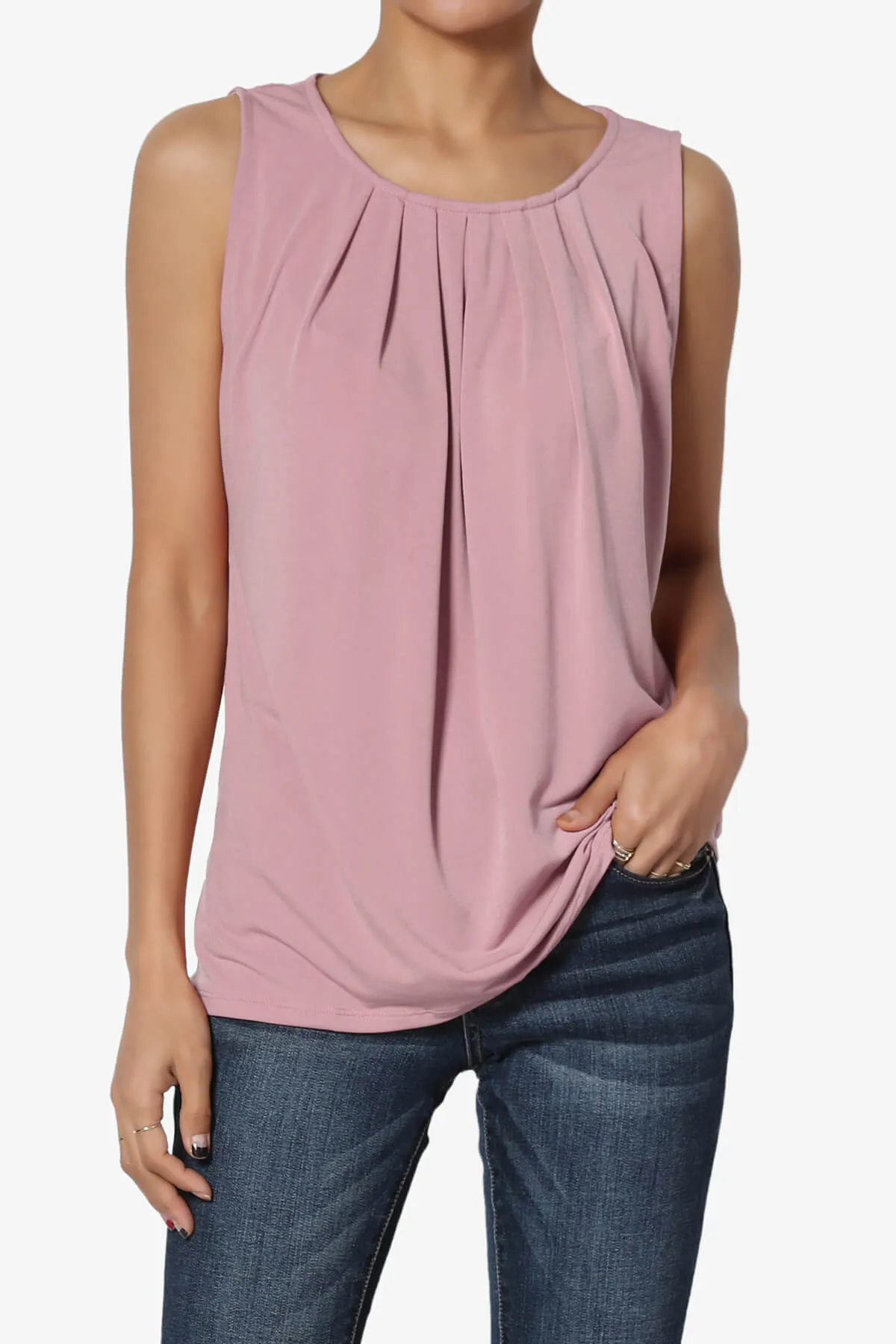 Chaffee Pleat Neck Tank Top