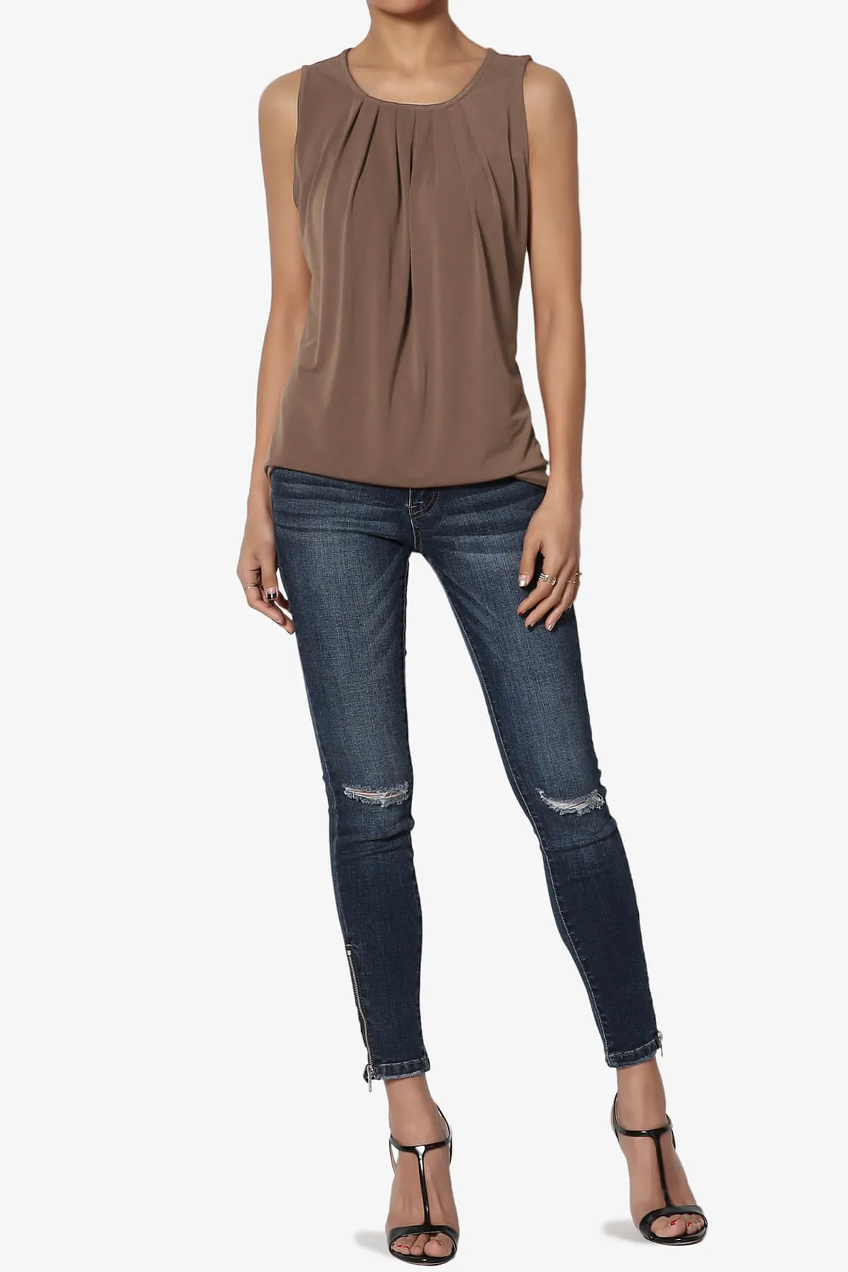 Chaffee Pleat Neck Tank Top