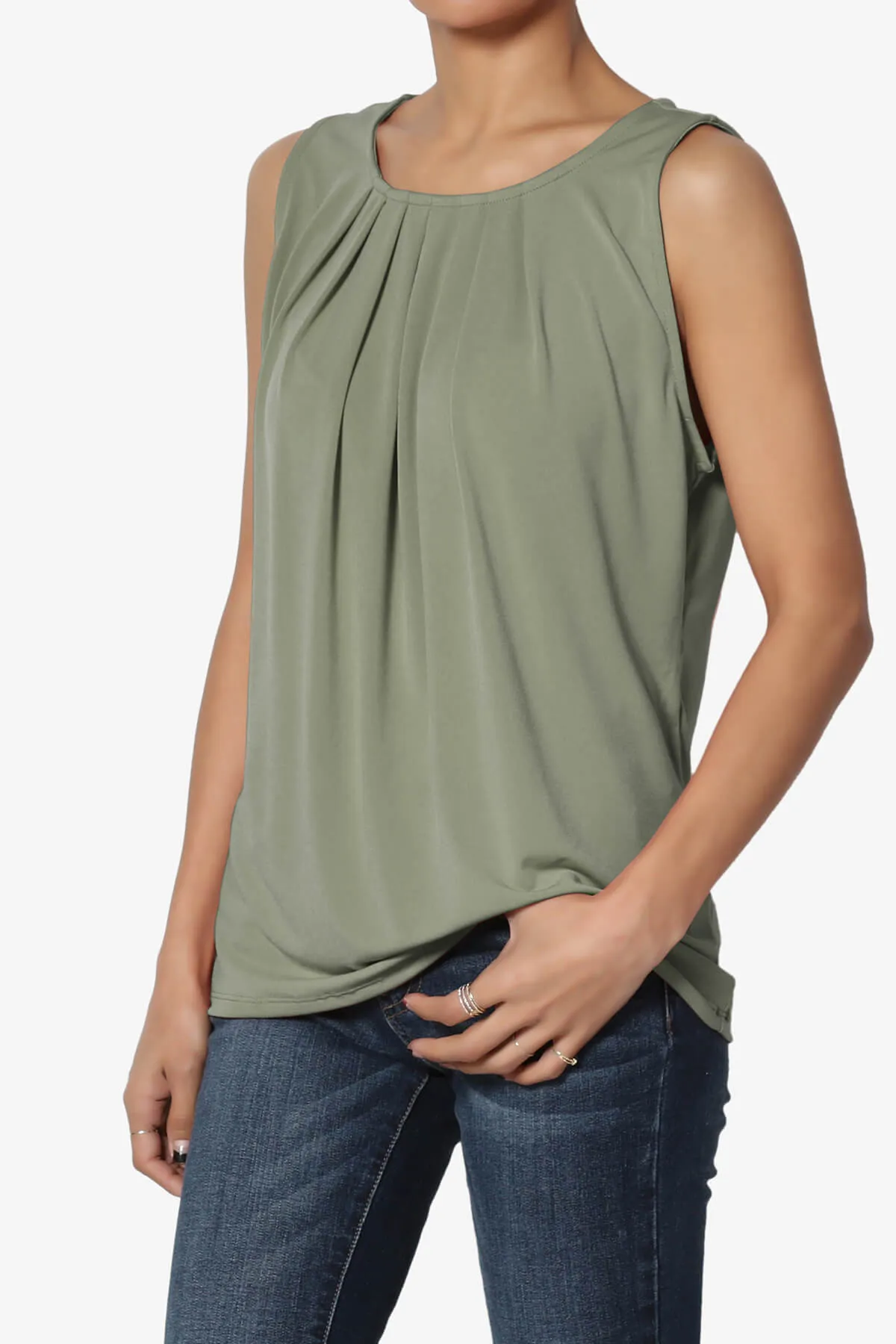Chaffee Pleat Neck Tank Top