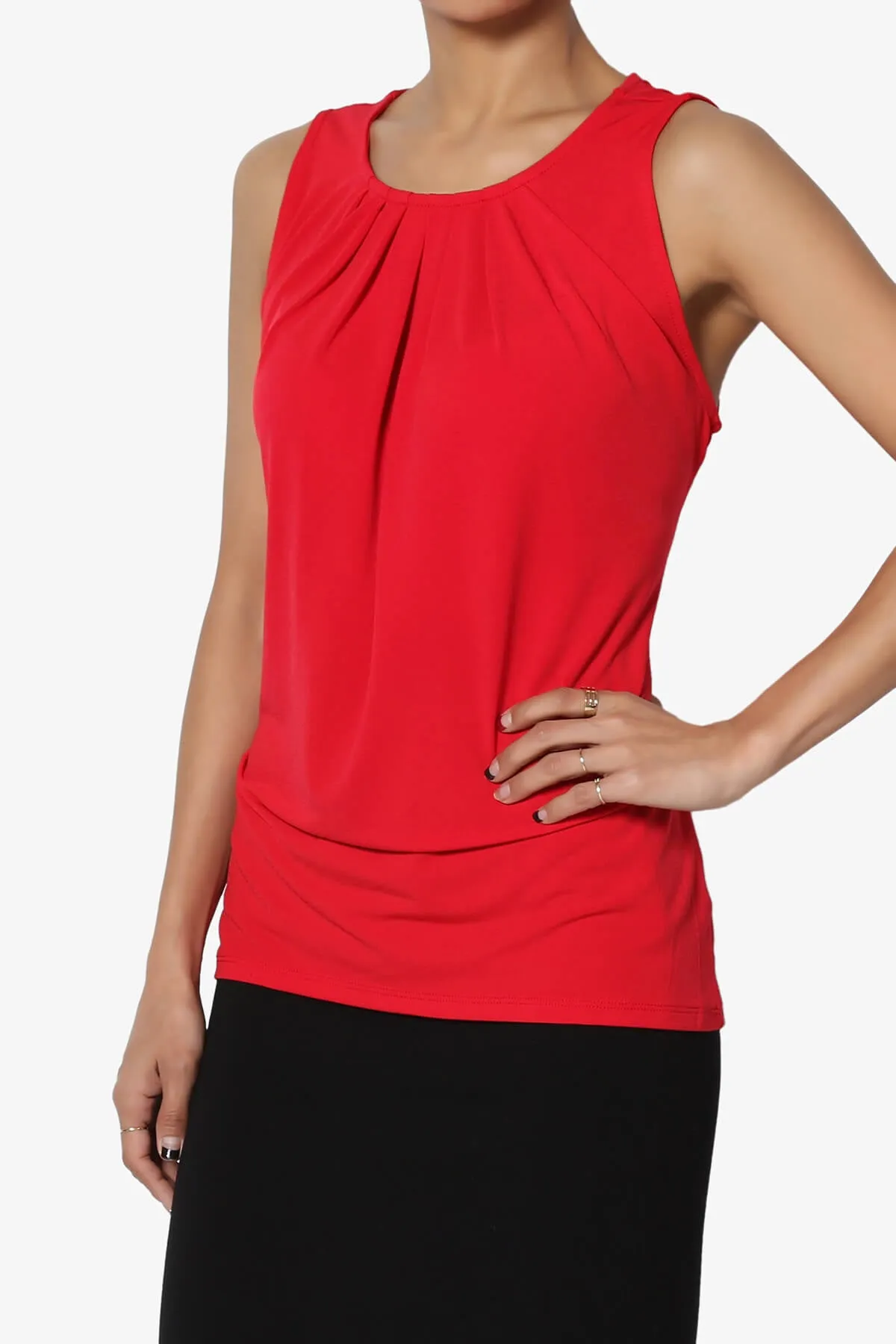 Chaffee Pleat Neck Tank Top