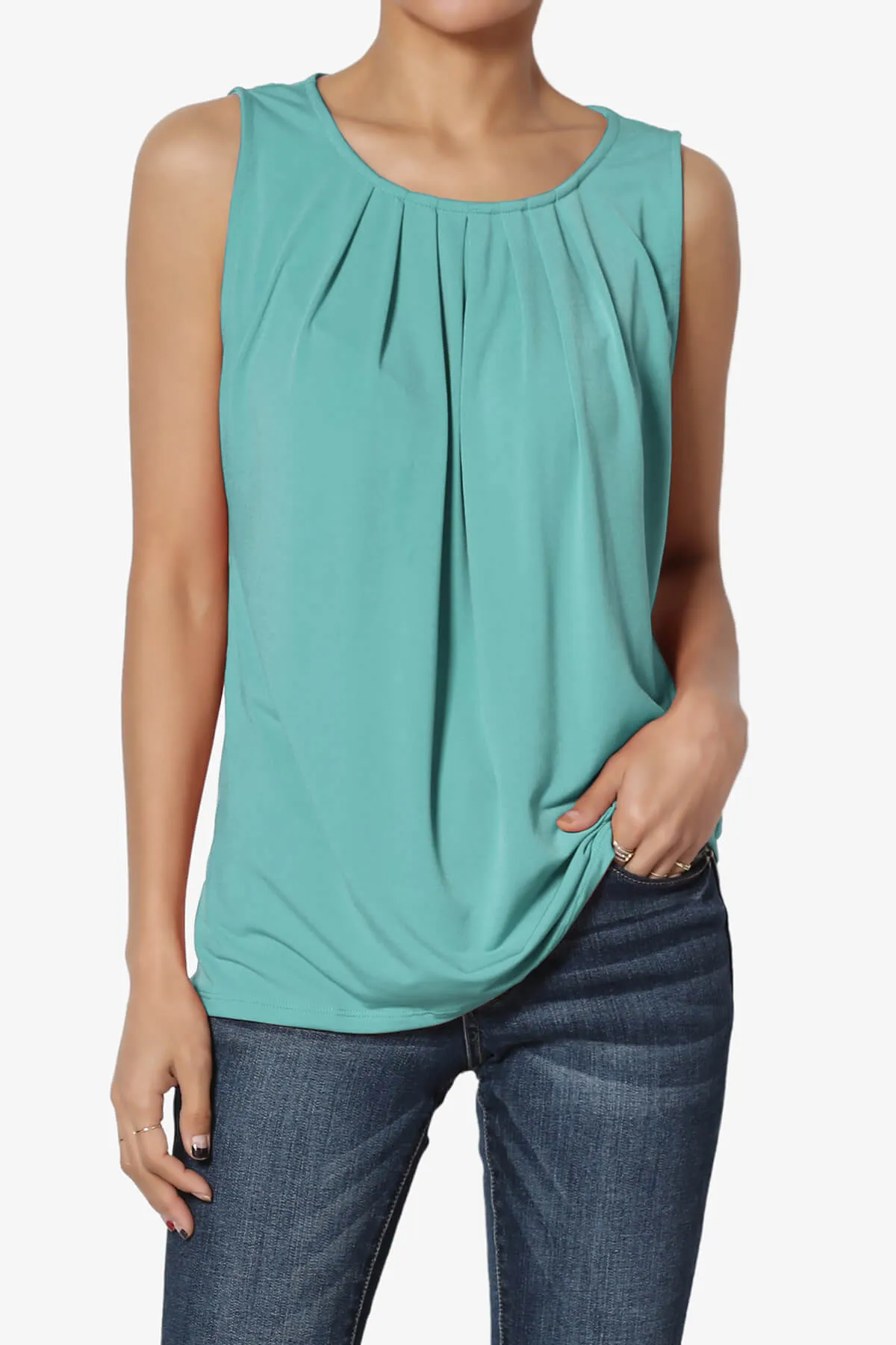 Chaffee Pleat Neck Tank Top