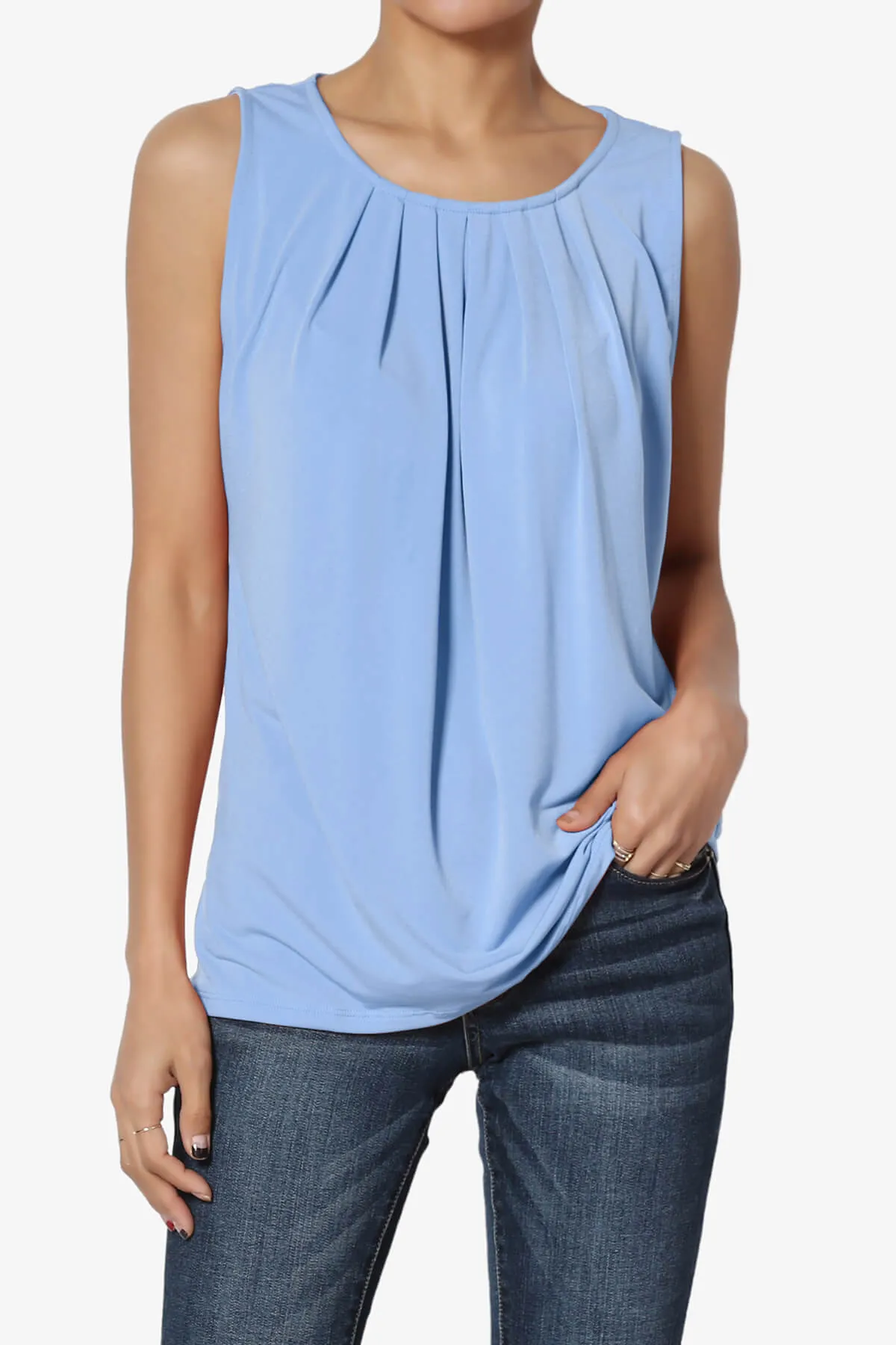 Chaffee Pleat Neck Tank Top