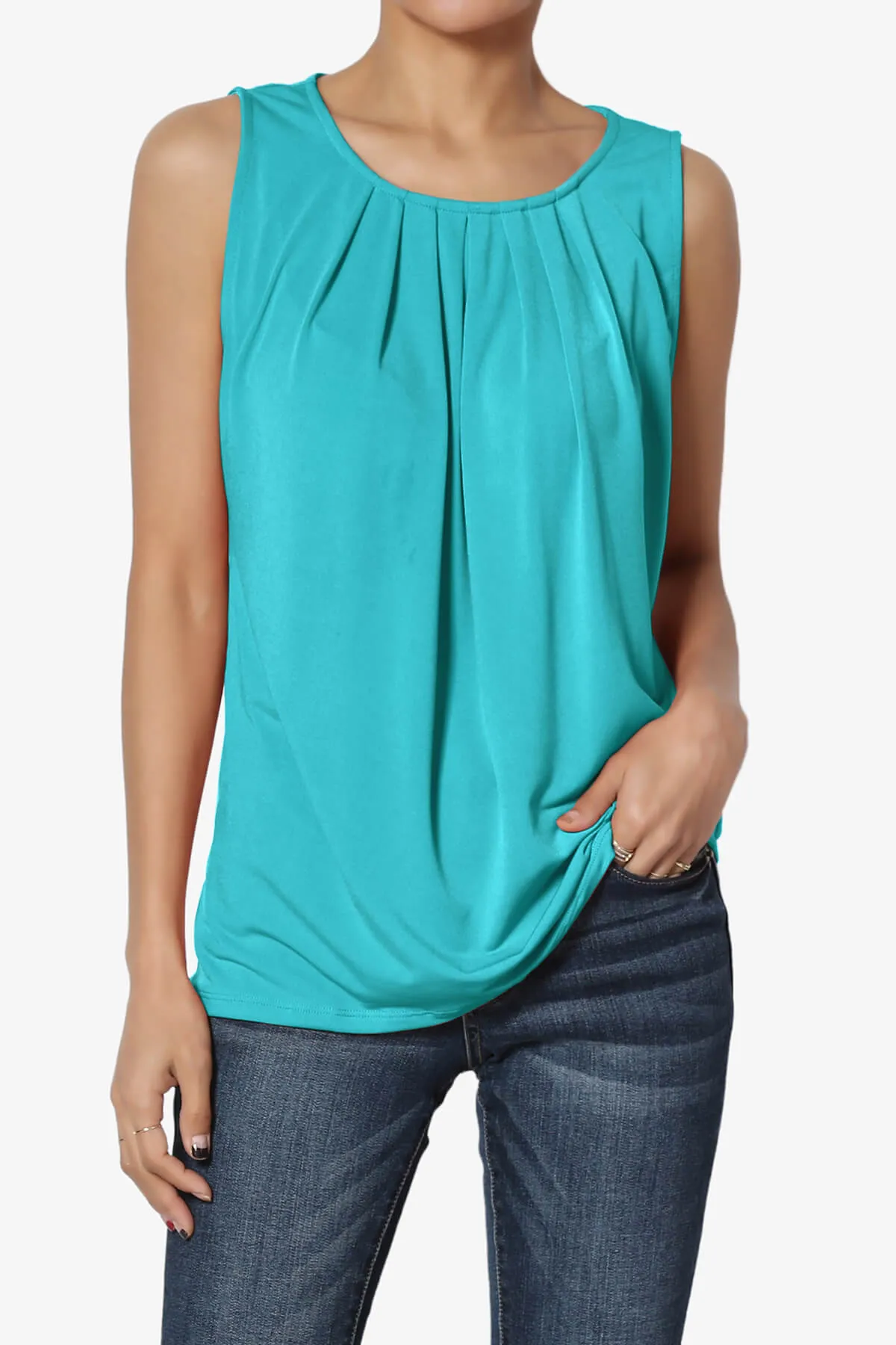 Chaffee Pleat Neck Tank Top
