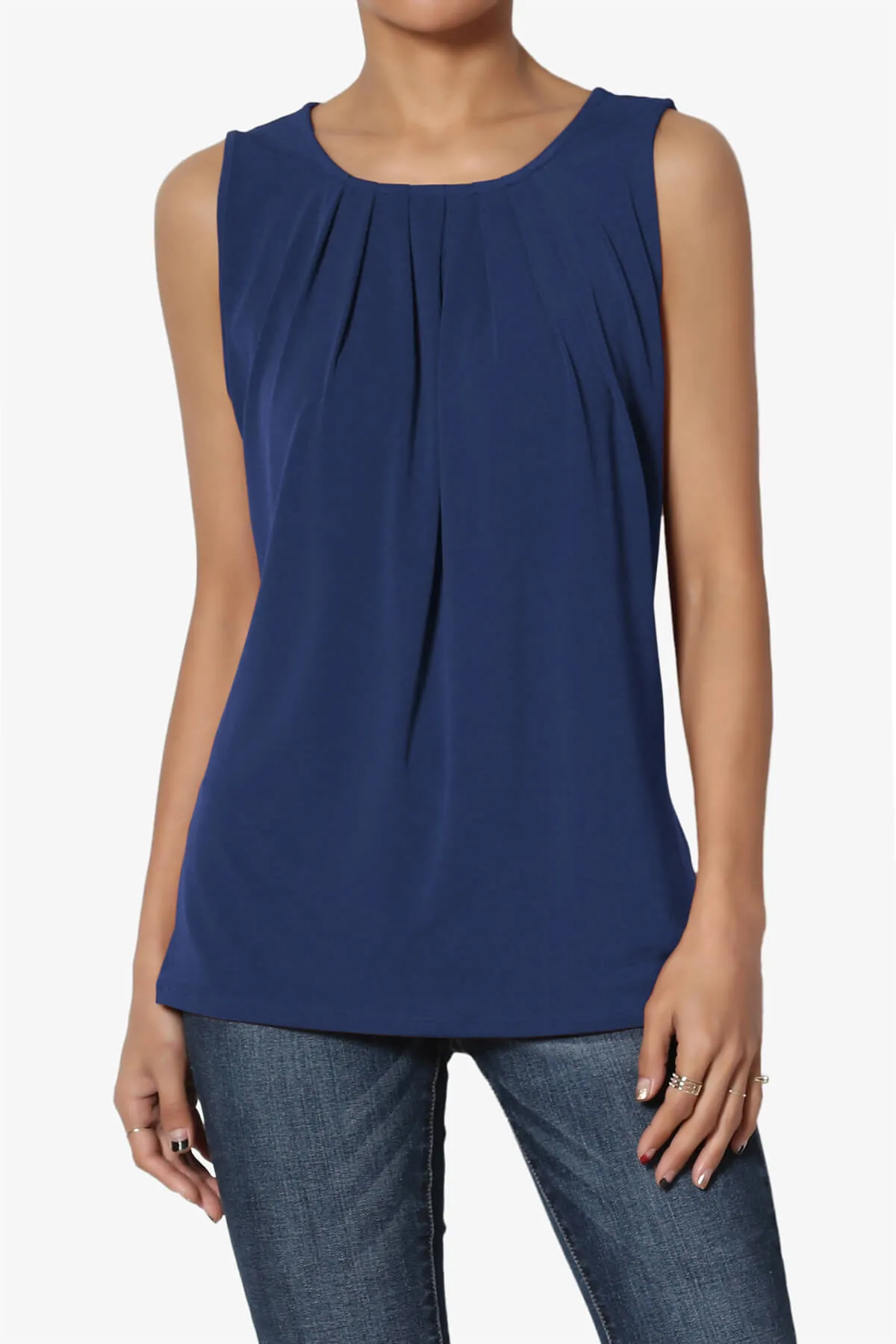 Chaffee Pleat Neck Tank Top