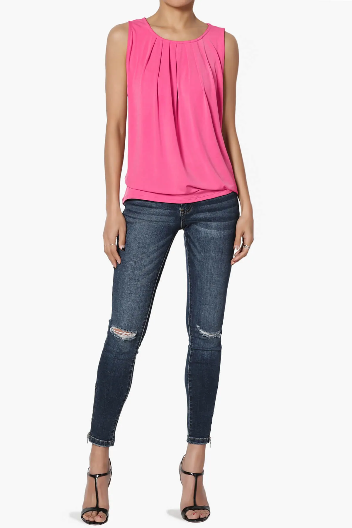 Chaffee Pleat Neck Tank Top