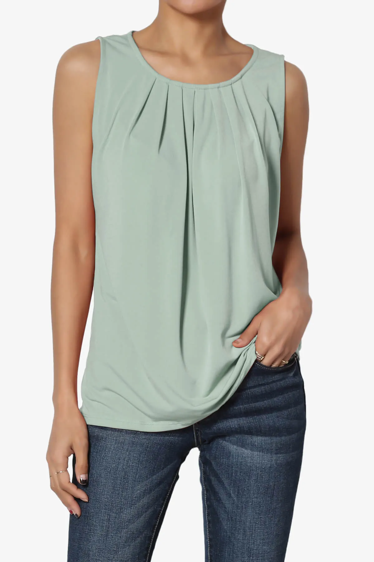 Chaffee Pleat Neck Tank Top