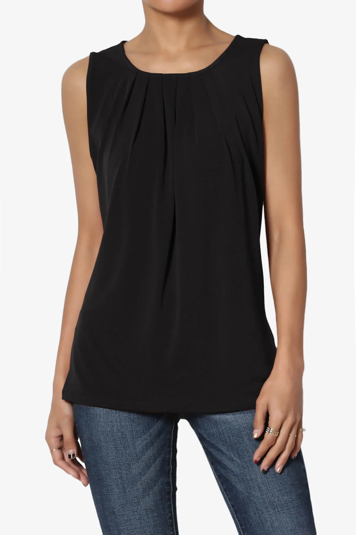 Chaffee Pleat Neck Tank Top