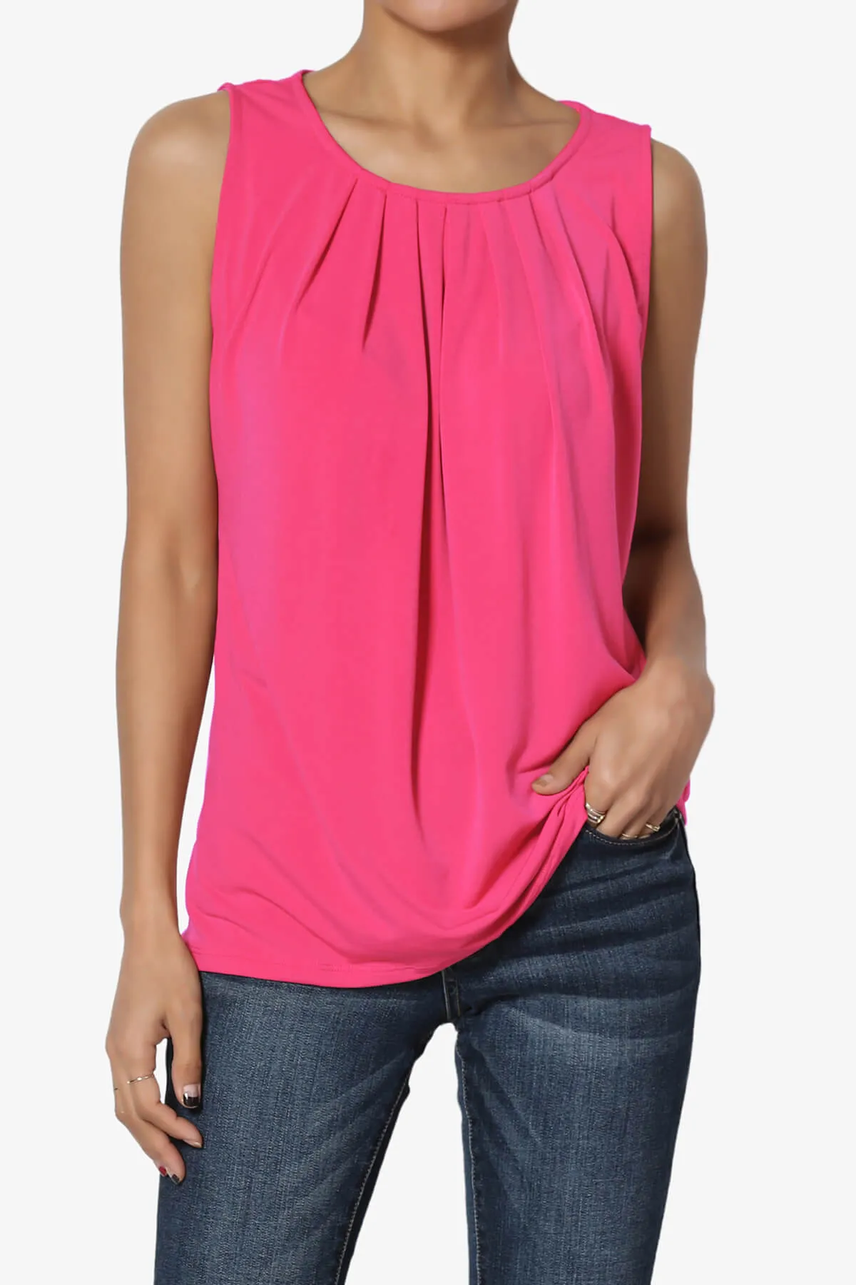 Chaffee Pleat Neck Tank Top