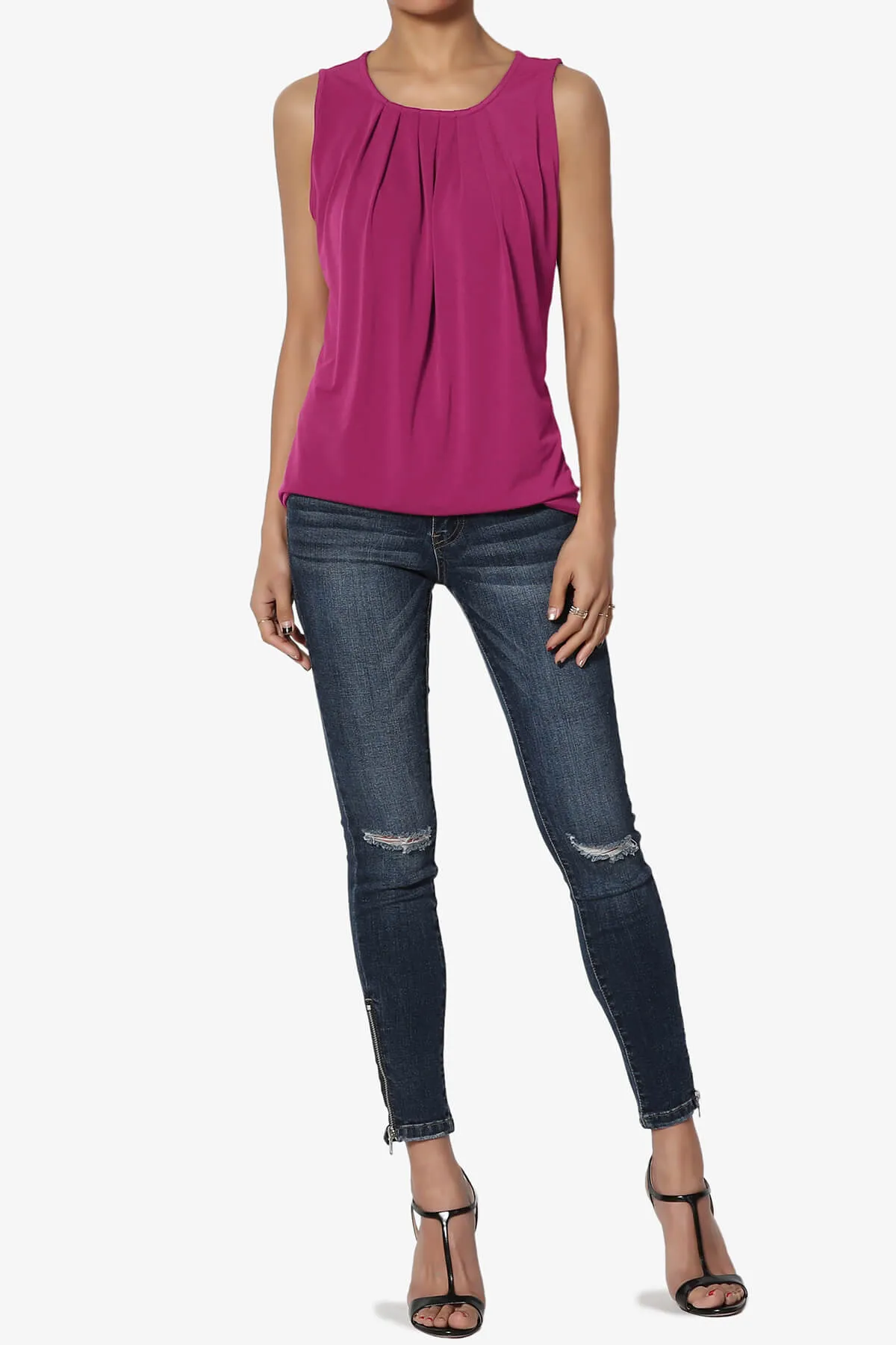 Chaffee Pleat Neck Tank Top