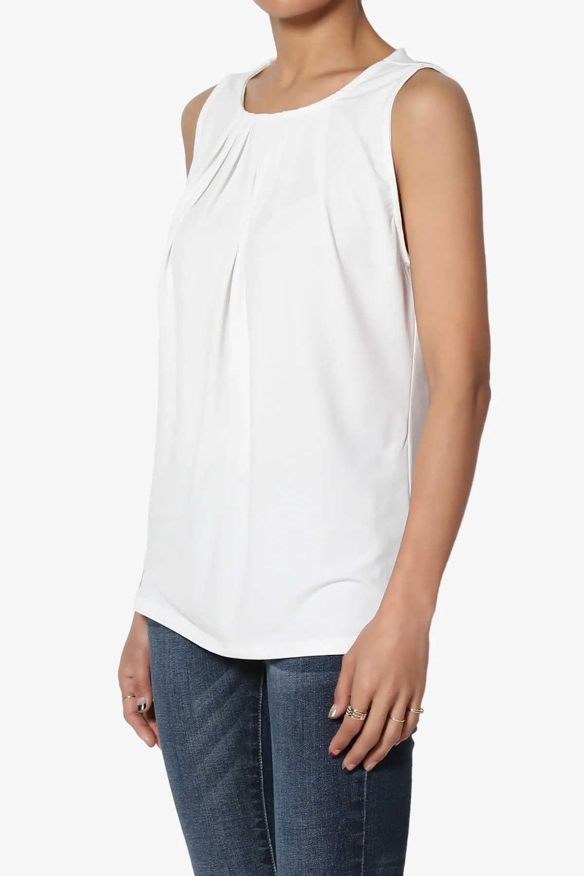Chaffee Pleat Neck Tank Top